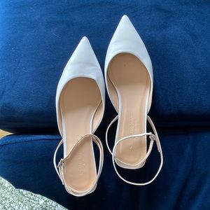White pointy toe CM sling backs